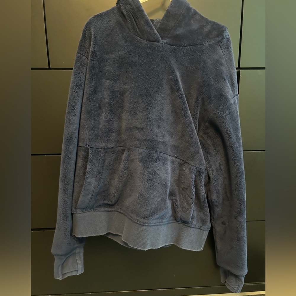 Athleta Girl Navy Fleece Hoodie Size 8-10